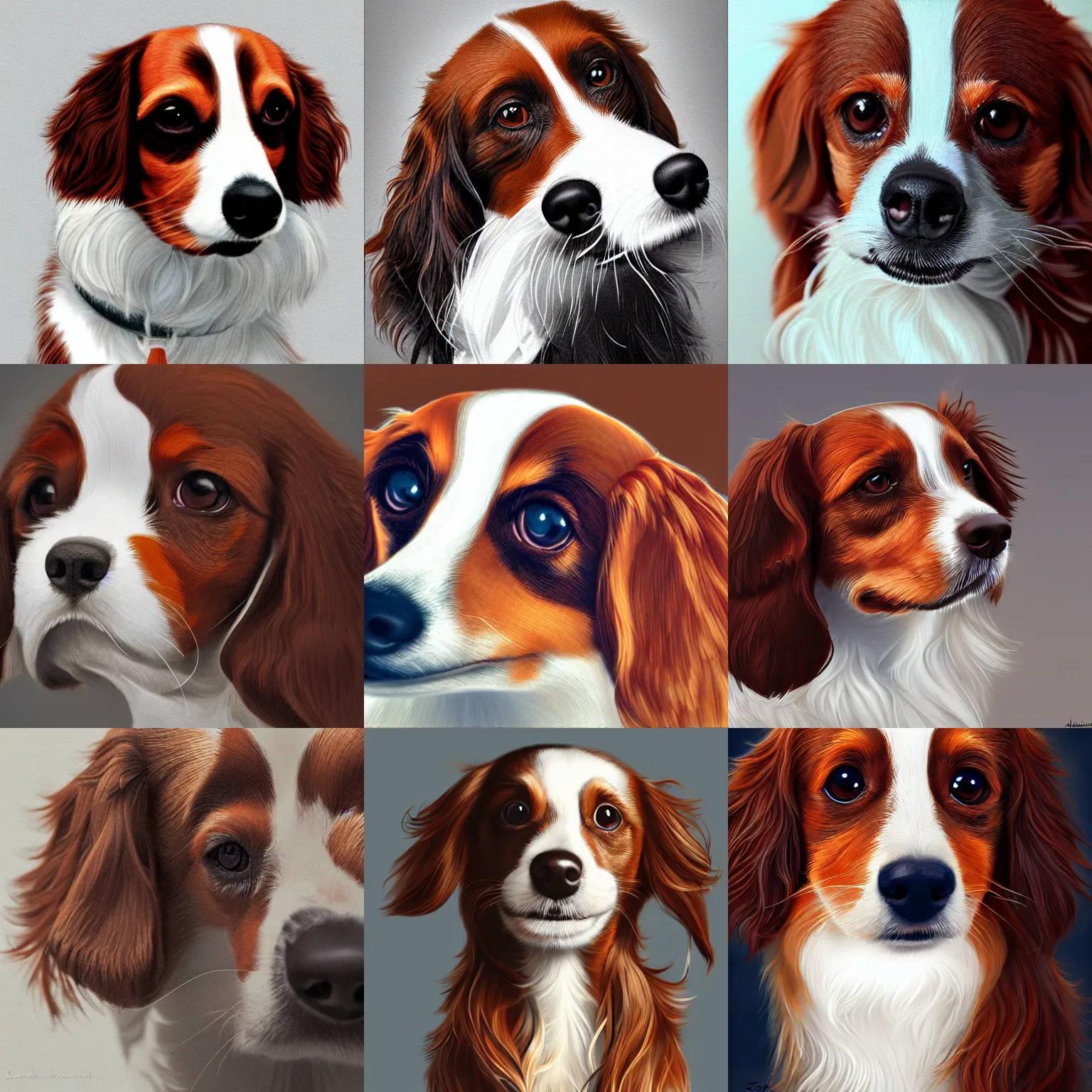 Prompt: a kooikerhondje using a camera, artstation, by Sakimichan, intricate, elegant, highly detailed, digital painting, smooth, sharp focus