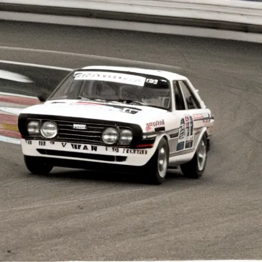 Prompt: touring cars on track shot on film