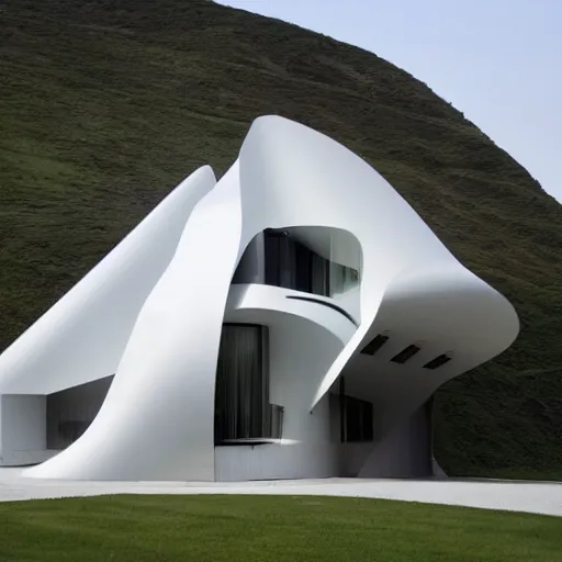 Image similar to house designed by zaha hadid