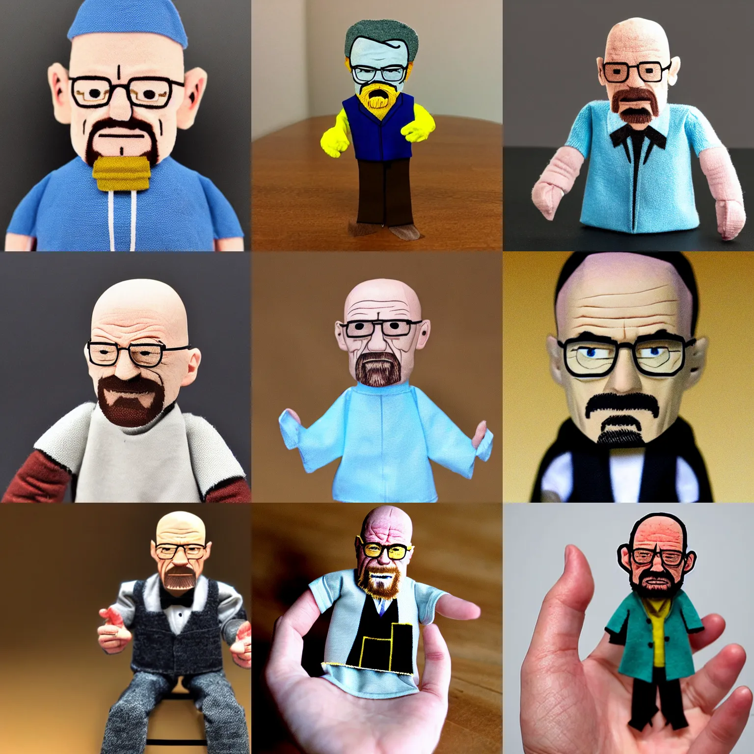 Prompt: a walter white finger puppet