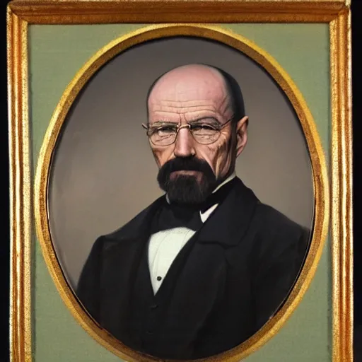 Prompt: 19th century portrait of Walter White