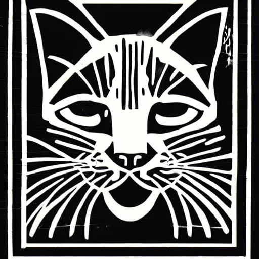 Image similar to cat woodcut print by Samuel Jessurun de Mesquita