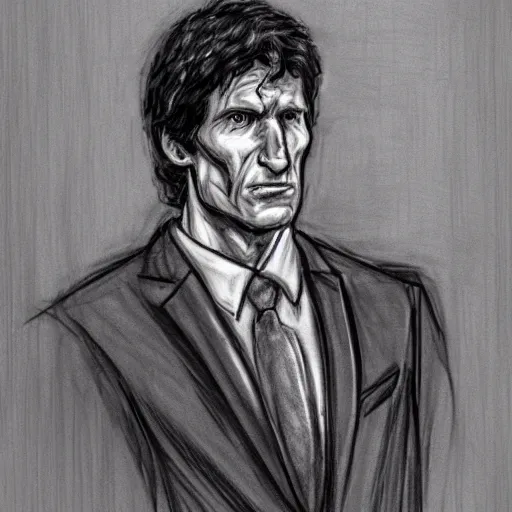 Image similar to todd howard courtroom sketch, bethesda, elder scrolls