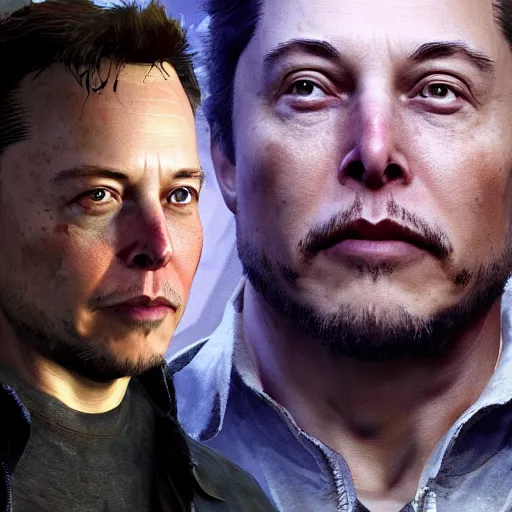 Image similar to portrait of elon musk in last of us 2, in game graphic, ps 5 gameplay, screenshot, high quality