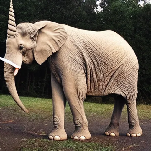 Image similar to elephant unicorn hybrid.