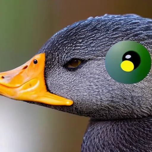 Image similar to a duck with googly eyes