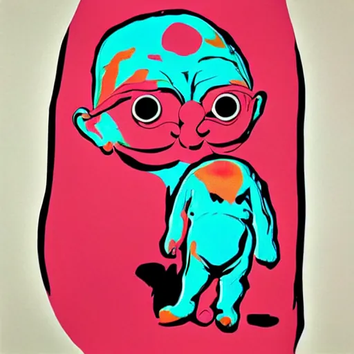 Image similar to pop art gollumn