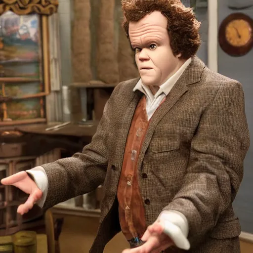 Prompt: animatronic John C. Reilly, exposed mechanics, photo from Stepbrothers, Stan Winston studios, detailed, 4k