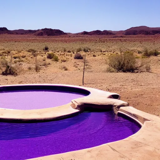 Image similar to purple pool in the middle of a desert