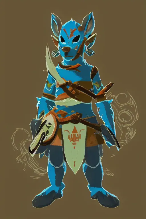 Image similar to an in game portrait of morshu from the legend of zelda breath of the wild, breath of the wild art style.