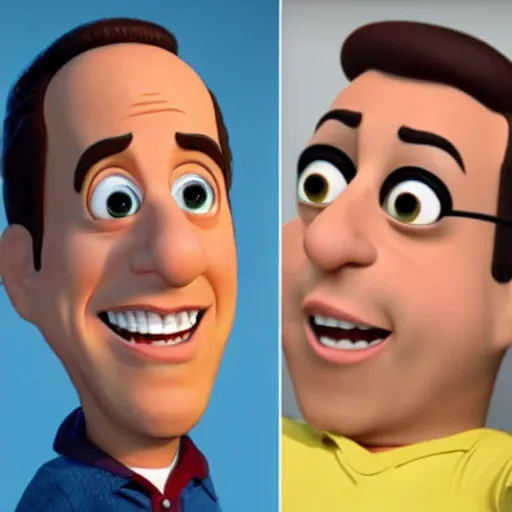 Prompt: Jerry Seinfeld as a 3d Pixar animation character