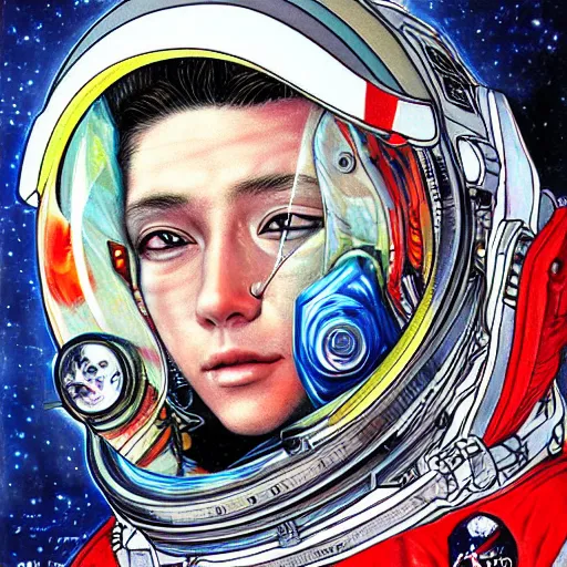 Image similar to Portrait of Astronaut, artwork by Ayami Kojima, deviantart contest winner,