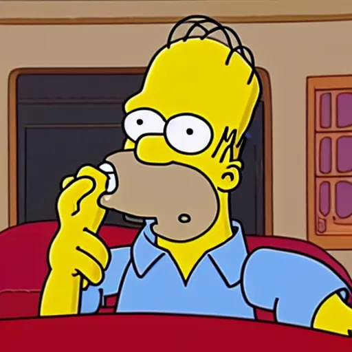 Image similar to homer simpson eating garlic