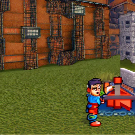 Image similar to A screenshot of a Playstation 1 game