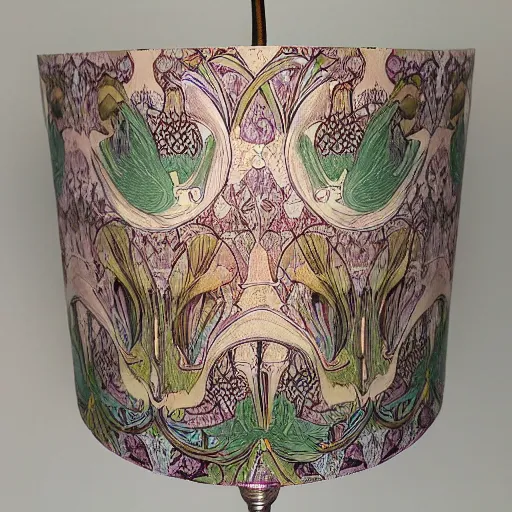 Image similar to beautiful victorian art nouveau duck lampshade,