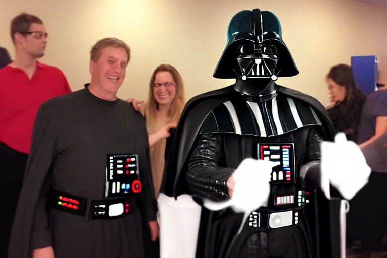 Image similar to darth vader at a office party