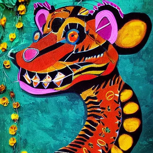 Prompt: “ a tiger alebrije, mexican art ”