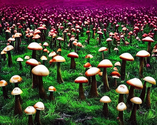 Prompt: every single variety of mushroom. landscape art. 16k photograph. as seen in my dreams by #instagram