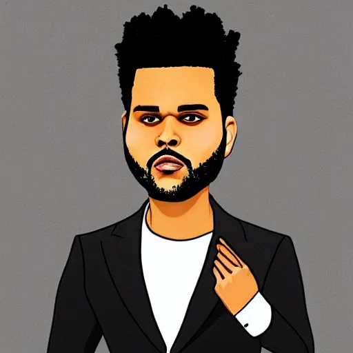 Prompt: the weeknd 2020 funny cartoon caricature