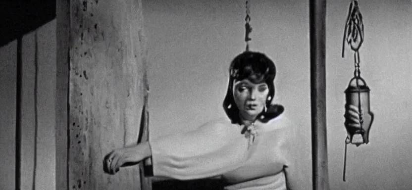 Image similar to film still from the pit and the pendulum ( 1 9 6 1 ), pathecolor, 4 0 mm panavision wide - angle lens