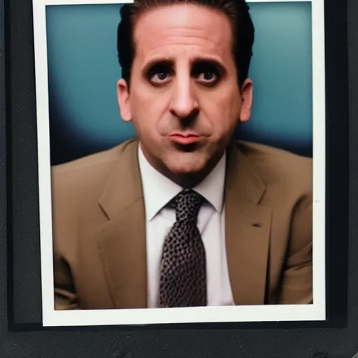 Image similar to michael scott on polaroid