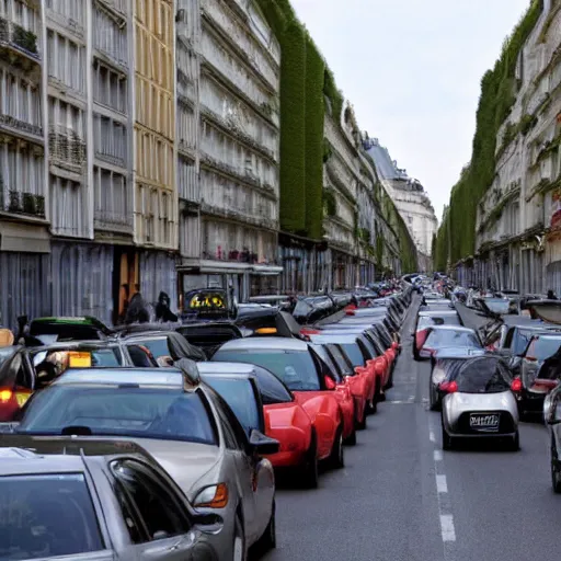 Image similar to une rue de paris vide avec des voitures garees