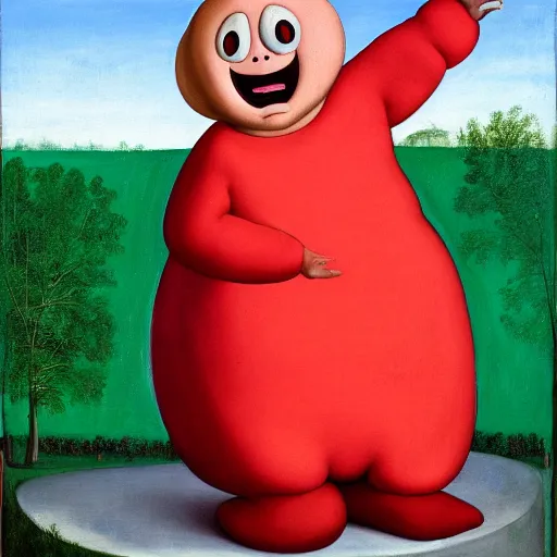 Image similar to a painting of the Kool-Aid Man by Agnolo Bronzino