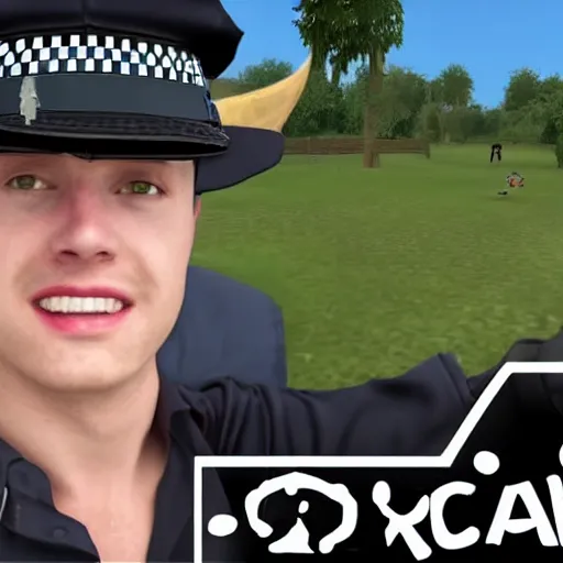 Image similar to police bodycam footage in the style of runescape
