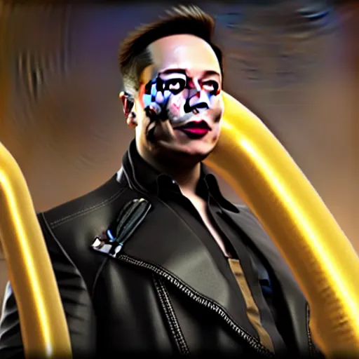 Prompt: elon musk with very long golden tusks growing out of his cheeks 8 k ultra realistic, award winning, unreal engine 5, masterpiece, atmosphere glow, hyperrealistic, focused, extreme details, cinematic