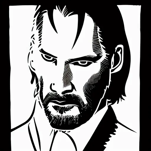 Image similar to individual john wick silk screen butcher billy style