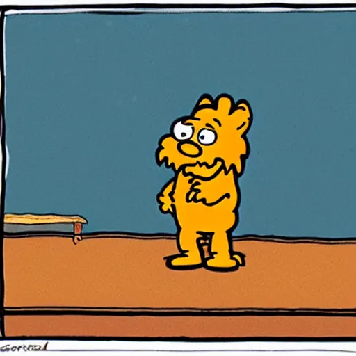 Image similar to a Garfield cartoon, Jim Davis
