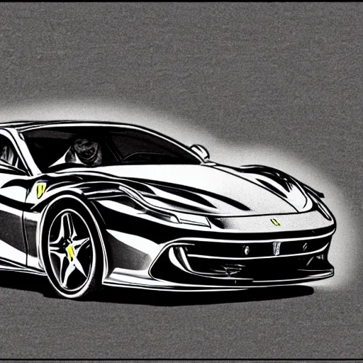 Prompt: sketch of a ferrari