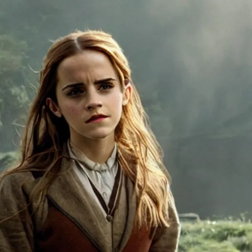 Image similar to emma watson as hermione granger in lord of the rings