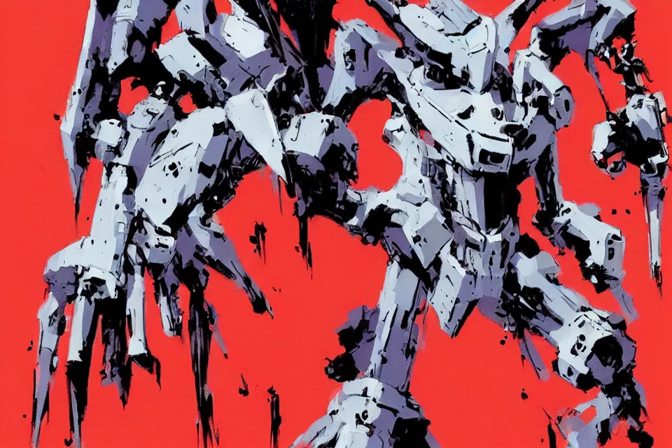 Prompt: Evangelion Unit 01 by Ashley Wood, Jamie Hewlett, Bill Sienkiewicz, character design, concept art