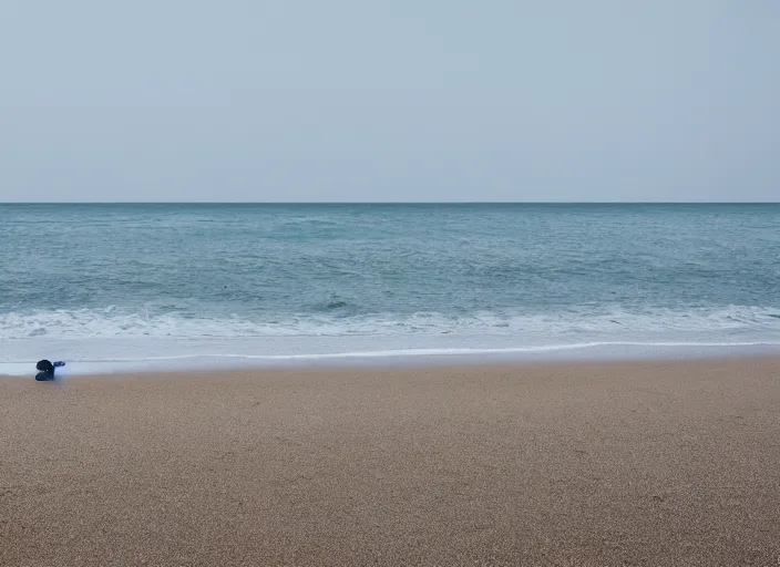 Prompt: alone at the beach, photography by wolfgang tillmans, photoreal, 4 k