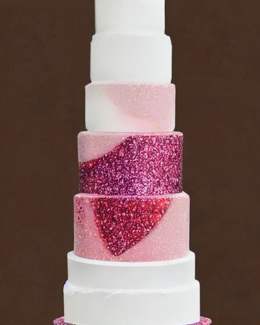 Image similar to elegant quartz raspberry wedding cake dripping fondant, stylized, sparkling, glitter, gilding, ornate, sylvain sarrailh, joongwon jeong