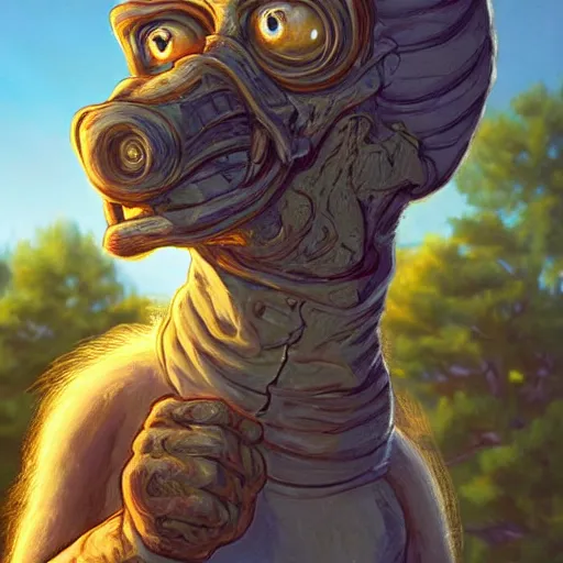 Image similar to clear portrait of mister burns, adorable appearance!!!, golden hour, happy apearance, cottagecore!!, background hyper detailed, character concept, full body, dynamic pose, intricate, elegant, highly detailed, digital painting, artstation, concept art, smooth, sharp focus, illustration, art by artgerm and greg rutkowski and alphonse mucha