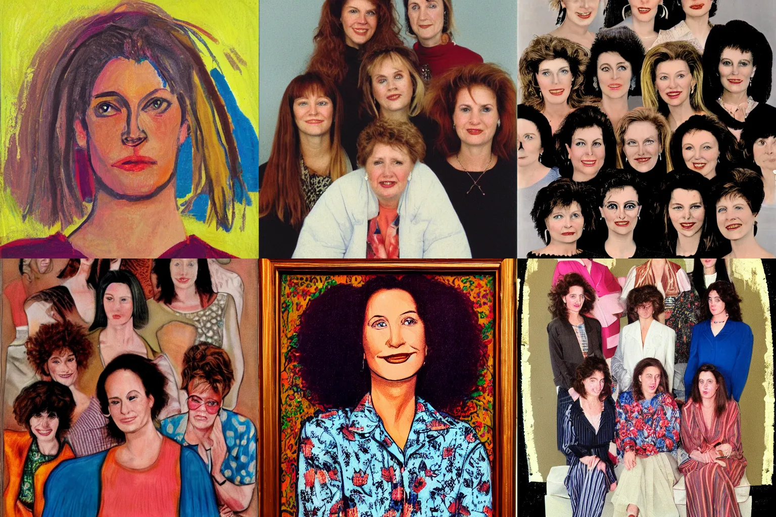 Prompt: portrait of 1 9 9 0 women kife style