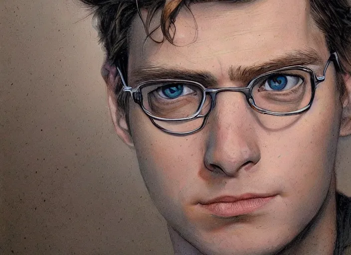 Prompt: a highly detailed beautiful portrait peter parker, james gurney, james jean