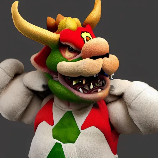 Image similar to bowser doing cocaine, realistic, 4 k, render