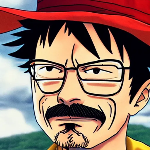 Image similar to walter white as luffy