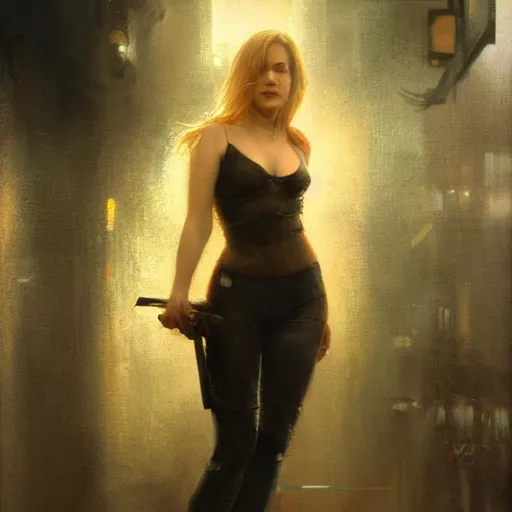 Image similar to young christina applegate, hyperrealistic full figure, bladerunner street alley, art of elysium by frank frazetta and by jeremy mann and by alphonse mucha, fantasy art, photo realistic, dynamic lighting, artstation, full figure poster, volumetric lighting, very detailed face, 4 k, award winning