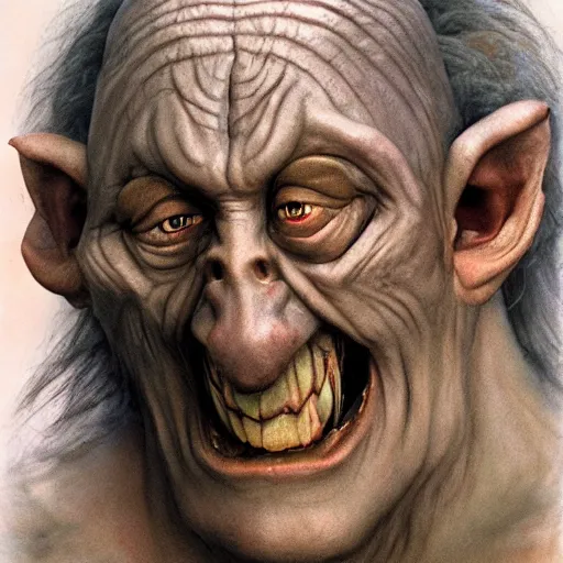 Image similar to Brian Froud realistic troll, movie still