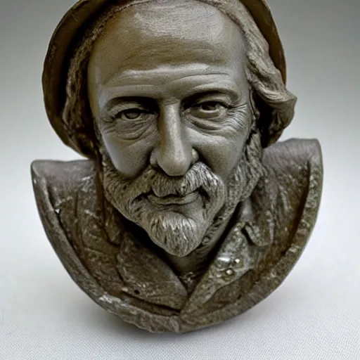 Image similar to closeup bust of a new england fisherman, bossons vintage chalkware,