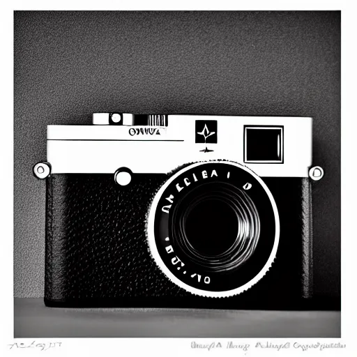 Image similar to from view of Leica rangefinder camera on white background, designed by Apple in California, industrial design, minimalism