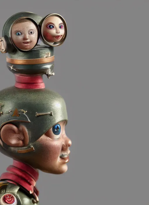 Image similar to closeup face profile portrait of tin toy army general, depth of field, zeiss lens, detailed, symmetrical, centered, fashion photoshoot, by nicoletta ceccoli, mark ryden, lostfish, breathtaking, 8 k resolution, extremely detailed, beautiful, establishing shot, artistic, hyperrealistic, octane render