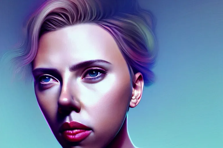 Prompt: surreal Portrait of Scarlett Johansson in dmt chromatic surreal liquid enviroment , elegant, highly detailed, smooth, photoreal, sharp focus, illustration, beautiful, geometric, dmt trending on artstation, cinematic, artwork by WLOP