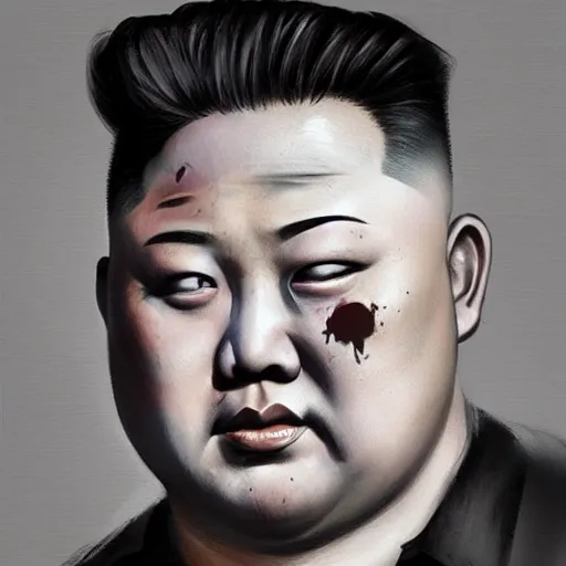 Image similar to zombie kim jong un geog darrow greg rutkowski