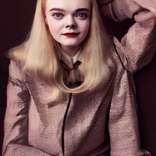 Image similar to Elle Fanning retro-futurism portrait