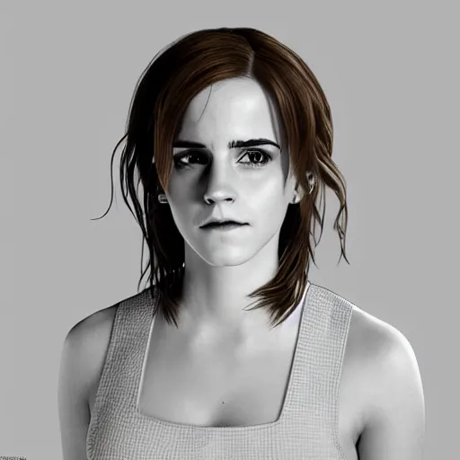 Image similar to emma watson as hermione granger transforming into a black cat, 3 d render